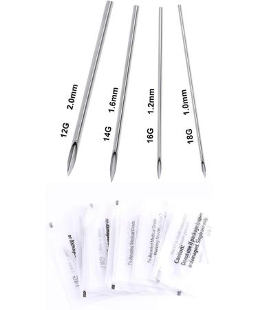 100Pcs Sterile Body Piercing Needles - 12G 14G 16G 18G for Ear & Nose Piercings - International Shipping Available - Buy Online on SooperMarket.com