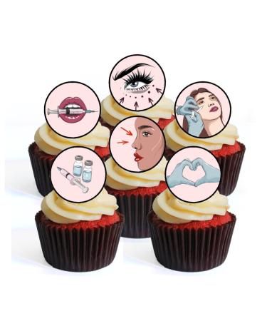 24 Aesthetic Nurse Cupcake Toppers Aesthetic Practitioner Theme Edible Premium Thickness SWEETENED Vanilla Wafer Discs Cake Decorations