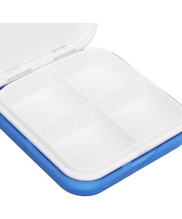 Smart Medication Organizer with Timer Bell Vibration Reminder 4 Compartments Medicine Box for Portable Storage Blue - Buy Online on SooperMarket.com