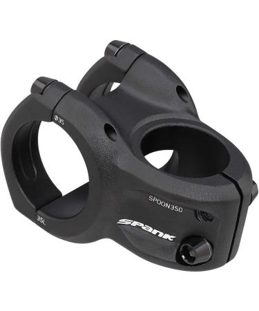 Spank Spoon 350 Stem Black 45mm - Chamfered Bar Clamp, Ultra-Short Stack Height - ASTM 5 Rated for All Mountain, Enduro, Trail, Free Ride, DJ, E-Bikes - Buy Online on SooperMarket.com
