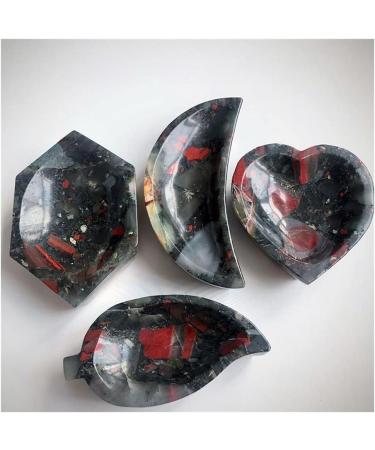 Balance Natural Blood Stone Crystal Bowl Carved Heart Rough Stone Ashtray Gemstone Moon Dish Home Decor Lucky Stone Raw stones and minerals PEIQIYIN - Buy Online on SooperMarket.com