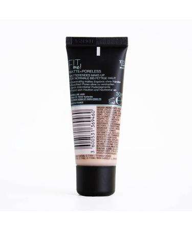 Maybelline Fit Me Matte & Poreless Makeup No. 102 Fair Ivory - Lightweight Liquid Foundation for All Skin Tones 30ml | International Shipping Available - Buy Online on SooperMarket.com
