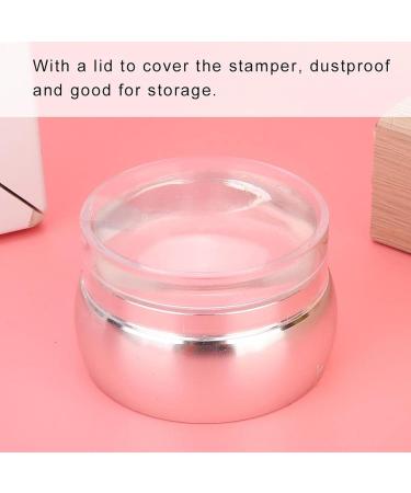 Premium Silver Nail Art Stamper with Lid & Scraper - Perfect for Salons & DIY Enthusiasts | International Shipping Available - Buy Online on SooperMarket.com