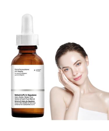 Retinol Serum for Face Retinol 0.2% in Squalane Reduce the Appearances of fine Lines of Photo Damage and of General Skin Ageing Acne Reduced Brighten & Smooth Skincare for Women & Men