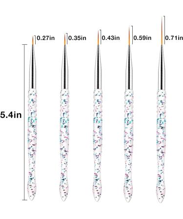 WACURRENTHYD 5Pcs Nail Art Liner Brushes Set - Thin Nail Gel Polish Painting Brushes for Precise Nail Art Designs (7/9/11/15/18mm) - Buy Online on SooperMarket.com