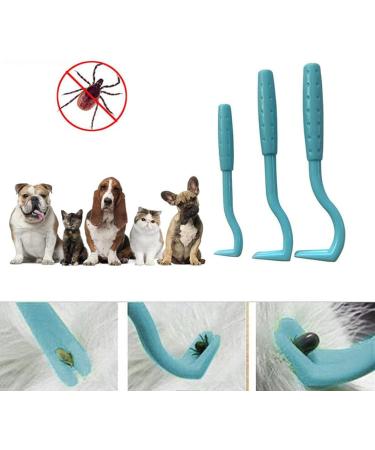 Wacnune 3Pcs Tick Remover Tool Painlessly Tick for Dogs Cats and Humans Pets Blue - Buy Online on SooperMarket.com