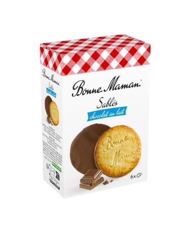 Bonne Maman - Shortbread Style Biscuit with Milk Chocolate Topping - Pack of 12 boxes 160g each Milk chocolate 12 boxes