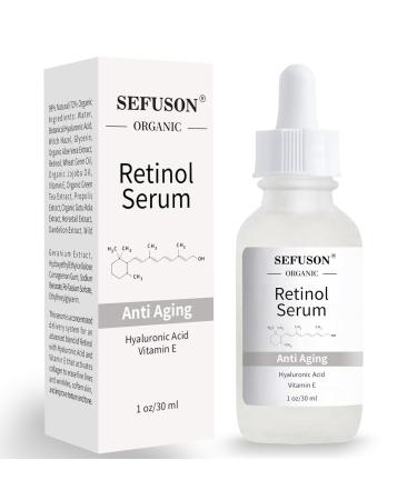 Retinol Serum High Strength Anti-aging Serum with Hyaluronic Acid & Vitamin E Face Serum for Wrinkles Pigmentation Fine Lines & Sensitive Skin.1Oz
