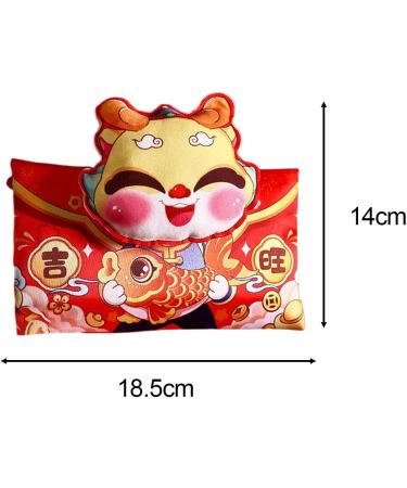 JAYIOLA Hong Bao Red Packet Gift Packages Hongbao Chinese Lunar New Year Red Envelopes for Spring Festival Graduation DragonHead 18.5x14cm - Buy Online on SooperMarket.com