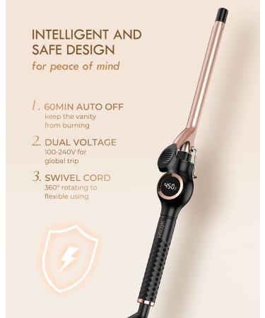 Mini 1/2 Inch Ceramic Curling Iron for Short Hair | Dual Voltage Tiny Hair Wand - Buy Online on SooperMarket.com