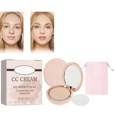 Always Divina Illumina Cc Creamy Compact Spf 50+ Ilumina Powder Foundation Makeup Cc Cream Concealer Set up Powder With Mirror & Makeup Pocket (01 Natural Color) 8 g (Pack of 1) 01 Natural Color