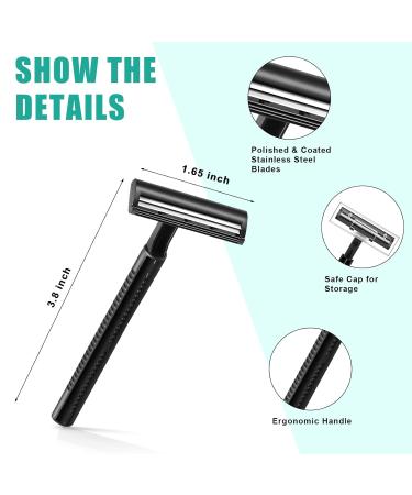 50 Pack Twin Blade Disposable Razors for Men & Women - Stainless Steel Travel Shaving Razors with Safety Cap for Sensitive Skin - Buy Online on SooperMarket.com