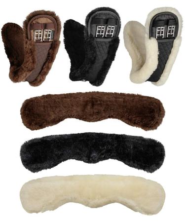 Equinate moon girth anatomical real lambskin short girth saddle girth dressage girth length: 50 60 70 80 cm brown black natural 60 cm natural