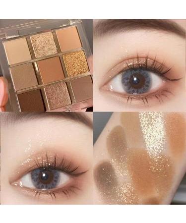 Lovelycat 9 Colors Glitter Eyeshadow Makeup Palette Matte High Pigmented Colorful Creamy Texture Eye Shadow Powder Natural Waterproof Long Lasting Eyeshadow Powder Cosmetics (gold) - Buy Online on SooperMarket.com