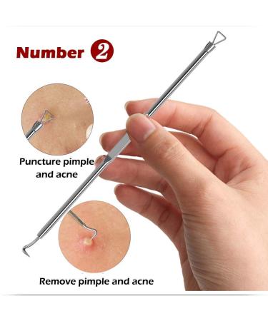 Ellolife 5-Pack Blackhead Remover Set - Stainless Steel Comedone Squeezer Kit for All Skin Types | Acne and Whitehead Extraction - Buy Online on SooperMarket.com
