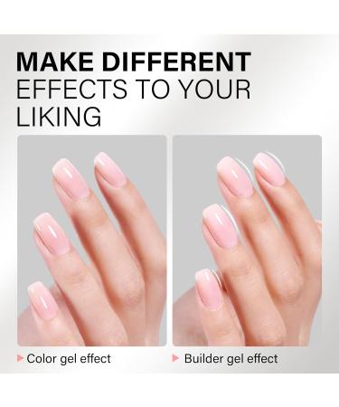 AILLSA Milky Pink Builder Gel - 7 in 1 Hard Gel Polish | Nail Thickening Strengthening & UV Color Extension | French Manicure Base Coat - 0.51 Oz - Buy Online on SooperMarket.com