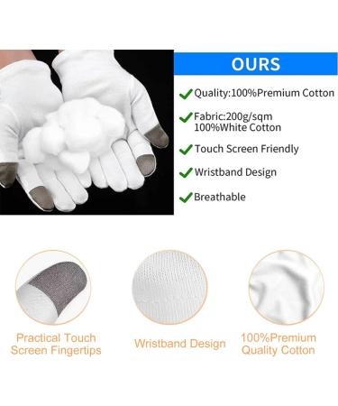 NTRUXZP Moisturizing Gloves 2 Pairs Touch Screen Cotton Gloves Overnight Heal Eczema Sleep Lotion Hands Spa Treatments Repair Rough Cracked Dry Cracked Skin - Buy Online on SooperMarket.com