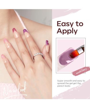 Modelones Polygel Nail Set - 6 Colors (Nude Pink Purple) | Quick Extension & Nail Art for Starters | Elegant Purple 15ml - International Shipping - Buy Online on SooperMarket.com