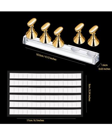 Acrylic Nail Display Stand Set - Training Fingernail Holder for Manicure Tools (Gold & Silver) | Perfect for Salons & DIY - Buy Online on SooperMarket.com