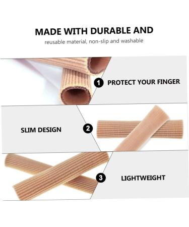 Plafope 2pcs Gel Finger Toe Cover - Silicone Thumb Protector Bandages for Finger Support and Wound Healing - Flesh Color - Buy Online on SooperMarket.com