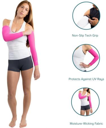 CompressionZ UV Protection Elbow Sleeve Pink - Men & Women - Size L - Buy Online on SooperMarket.com