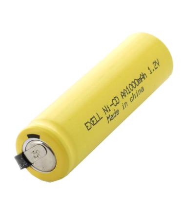 Exell AA 1.2V 1000mAh NiCD Rechargeable Battery with Tabs for high power static applications (Telecoms UPS and Smart grid) electric mopeds meters radios RC devices electric tools