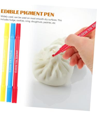 CRAFTHROU 3pcs Baking Pen Baking Coloring Pens Fine Tip Marker Pens Edible Pen Baking Coloring Marker Plastic - Buy Online on SooperMarket.com