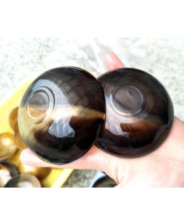 Jauarta Guasha Board Bowl - 8cm Round Durable Ox Horn Massage Tool with Smooth Surface - Buy Online on SooperMarket.com
