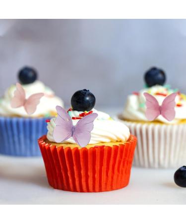 Butterfly Cupcake Topper Asudaro 3D Butterfly Cupcake Toppers Edible Butterfly Cake Cupcake Decoration for Birthday Wedding Fairy Party Butterfly Wall Sticker Decal One Size Purple - Buy Online on SooperMarket.com
