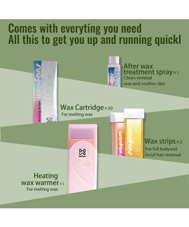 Roll On Wax Kit for Hair Removal | Waxing Roller Warmer for Sensitive Skin | Soft Wax Heater for Women and Men (Pink) - Buy Online on SooperMarket.com