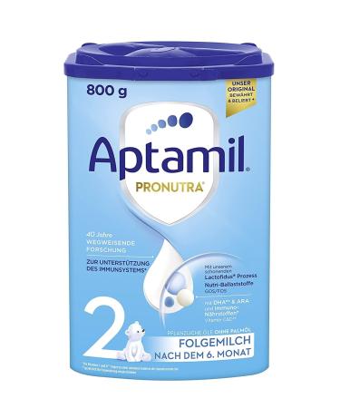 APTAMIL Pronutra 2 - follow -up milk after the 6th month with DHA & ARA only lactose without palm oil baby food milk powder 1x 800 g 800 g (1 Pack)