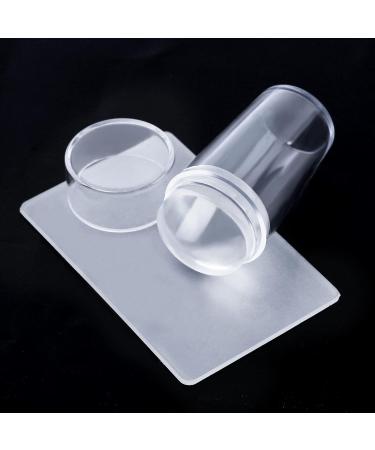 WOSO One Piece Clear Silicone Jelly Stamper With Scraper Clear Nail Art Jelly Stamper Nail Art Stamping Stamper for Manicure Tools - Buy Online on SooperMarket.com