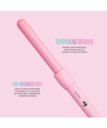 FoxyBae Bounce Bae 1-Inch Ceramic Hair Curling Iron | Dual Voltage Curling Wand for Smooth Frizz-Free Hair | 360 Swivel Cord | Party-Pink - Buy Online on SooperMarket.com