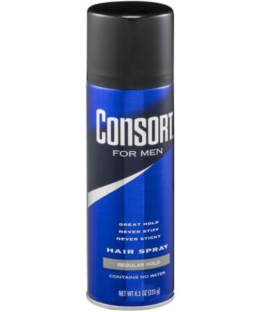 Consort For Men Hair Spray Aerosol Regular Hold 8.30 oz (Pack of 8)