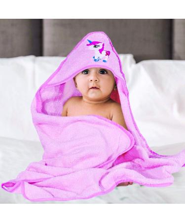 Soft Hooded Baby Bath Towel | Absorbent New Born Essential - Pink 75x78 cm - Buy Online on SooperMarket.com