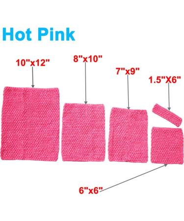 4pcs Crochet Tube Top & Tutu Skirt Set for Baby Girls - Hot Pink - 8x10 and 20x25cm - Buy Online on SooperMarket.com