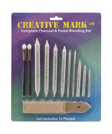 Creative Mark Complete Blending Set - Includes Sponge Blenders, Blending Stumps, & Sandpaper Pad - Great for Charcoal, Pencil, & Pastel Blending