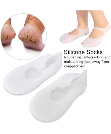 TYCIONG 1 Pair Silicone Socks Foot Protector Anti Tear Protection Foot Care Tool Prevention Socks (M) White M - Buy Online on SooperMarket.com