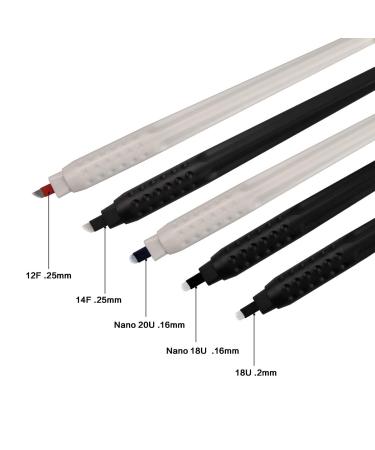 10pcs Disposable Microblading Manual Pen with 18 U Blades - Permanent Makeup 0.2MM Needles and Caps - Buy Online on SooperMarket.com