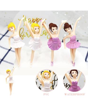 4Pcs Ballet Girl Birthday Cake Toppers Ballet Girl Birthday Cake Decoration Lovely Ballet Dancer Cake Ornament Ballet Dancer Cake Topper for Party Birthday Wedding - Buy Online on SooperMarket.com