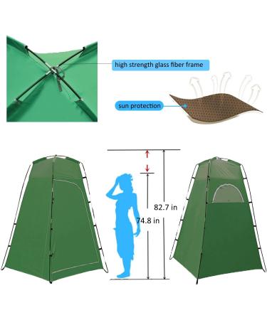 6.9FT Oversized Privacy Camping Shower Tent | Portable Outdoor Changing Room Shelter for Camping, Hiking, Fishing | Army Green - Buy Online on SooperMarket.com