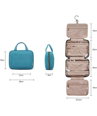 BAGSMART Large Hanging Toiletry Bag | Womens Cosmetic Travel Wash Bag | Lake Blue | Full-Sized Container | - Buy Online on SooperMarket.com