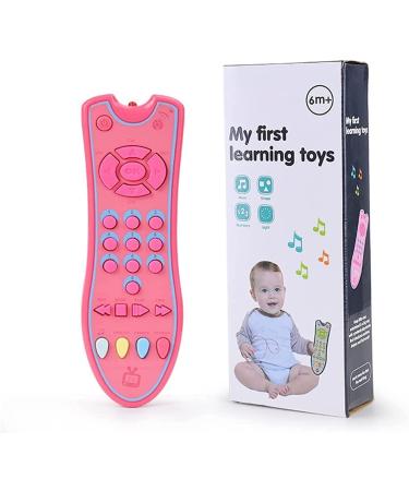 Wahksr Baby toy remote control baby remote control toys learning fun remote control activation music and learning content baby toys from 12 months old (pink)