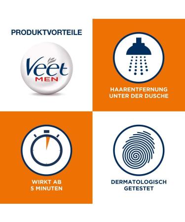 Veet Men Hair Removal Cream 2 Pack - Fast & Effective Depilation 200ml | Hair Removal in 5-10 Minutes - Buy Online on SooperMarket.com
