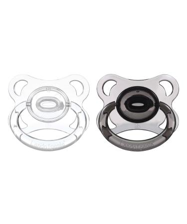 Landofgenie Schnuller Adults Big Sucker sign pacifier for adult size gloss transparent design 2 paci pack black and white