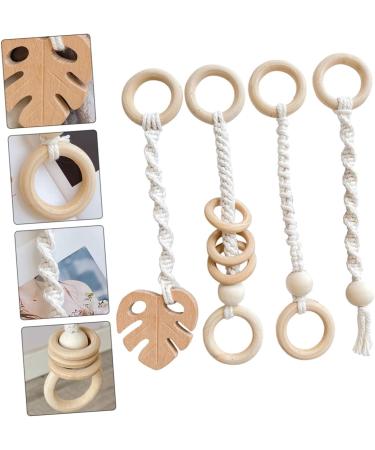 Zerodeko 4pcs Wood Hanging Newborn Ornament Set - Room Decor, Gifts, Rattle, Crinkle, Gym Pendants - Buy Online on SooperMarket.com