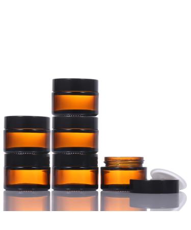 6 pieces of brownlas empty doses 30 ml cosmetic containers ointment puts refillable travel pots small glasses of trial pots with black lids for cosmetics lotion creams mini candles 6 x 30ml