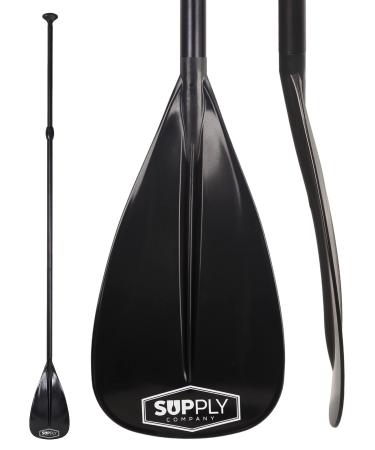 SUP Paddle - 3 Piece Adjustable Stand Up Paddle Board Paddles - Lightweight & Floating Paddleboard Oar - Durable & Packable for Travel - High-Grade Aluminum Shaft & Nylon Blade for Efficient Strokes Black
