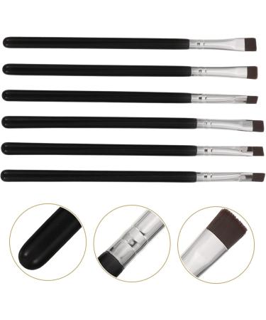 BELLIFFY 6pcs Flat Eyebrow Brush Eye Tool Brush Eyeliner Concealer Brush Makeup Tool Black Artificial Fiber - Buy Online on SooperMarket.com