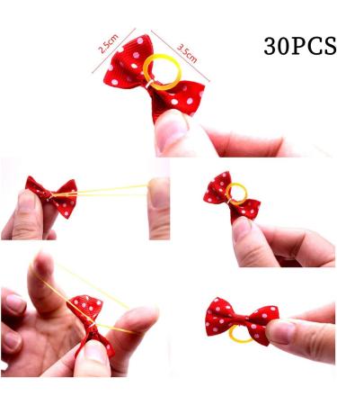 Leeq Dog Hair Grinding Bowknot Rope - 30 pcs Pet Hair Accessories for Long Hair Dogs & Cats - Random Colors - Buy Online on SooperMarket.com